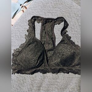 Aerie Lace Bralette in Dark Black Sz XS
